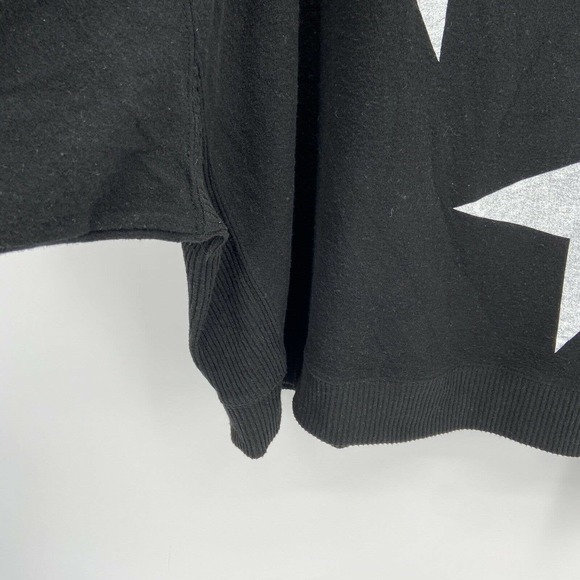 Sweet Romeo Black White Fuzzy Jumbo Star Sweater - Picture 2 of 7